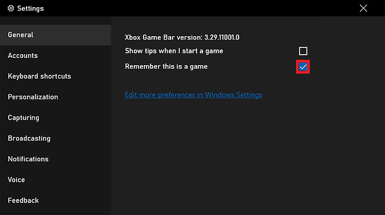 gelijkheid Klassiek verband How to make Xbox Game Bar remember or forget a game | Xbox Support