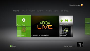 Schermata Xbox home