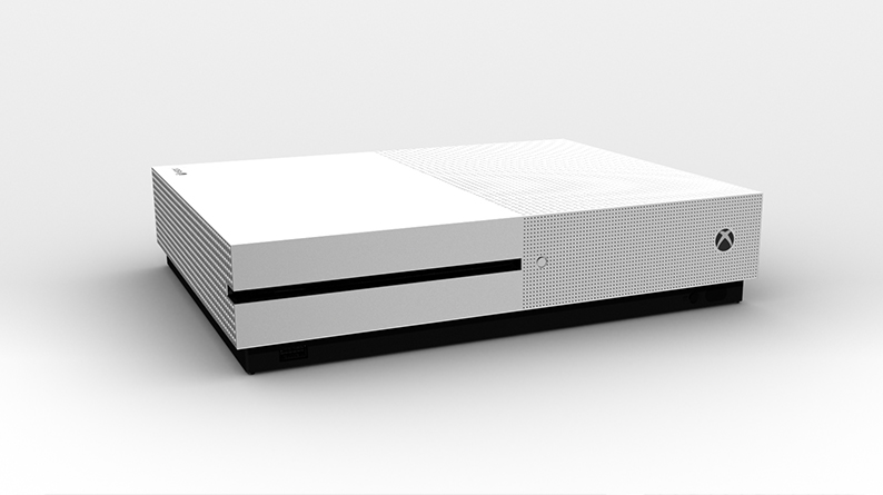 xbox one s on its side