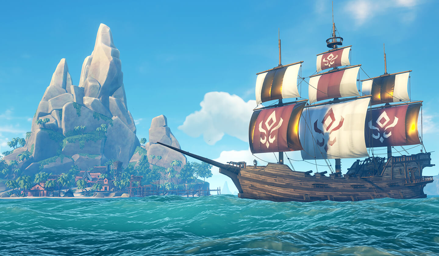 Tales sea of thieves. Sea of Thieves Пиратская Лавка. Бригантина корабль Sea of Thieves. Паруса Sea of Thieves. Паруса милосердия Sea of Thieves.